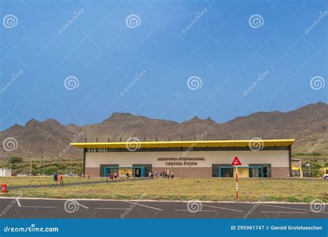 People Walking To Cesaria Evora International Airport of Sao Vicente in ...