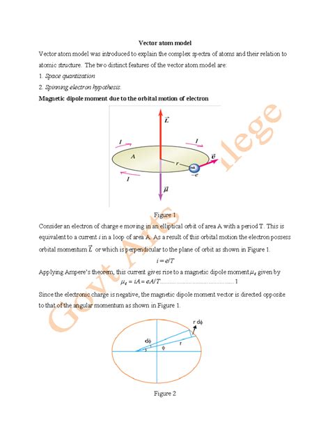 2Vector atommodel - printed notes for vector atom model for s5 bsc ...