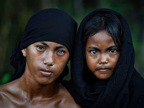 Indonesian Tribe With Electric Blue Eyes