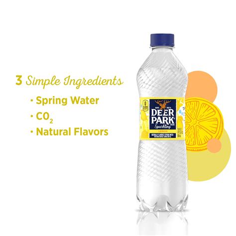 Buy Deer Park Sparkling Water, Lemon, 16.9 oz. Bottles (Pack of 8 ...