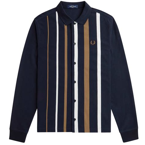 Fred Perry M7771 Gradient Stripe Long Sleeve Polo Shirt - M7771-608
