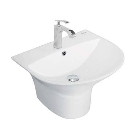 Cera Cisco Thin Rim 480x425x365mm Snow White Integrated Half Pedestal ...
