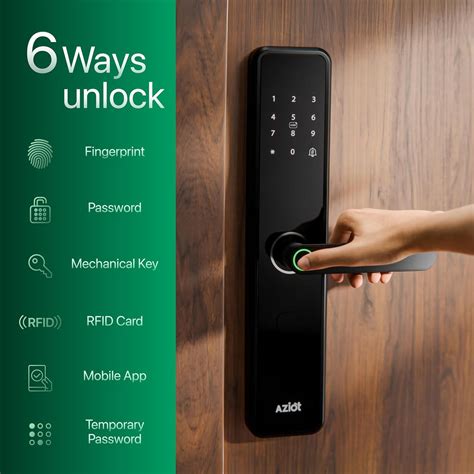 AZIOT Elevate WiFi Smart Door Lock – Fingerprint, Passcode, RFID, App ...