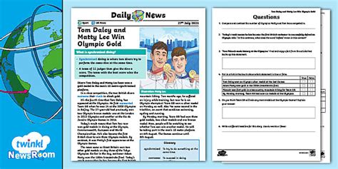 News Story for Kids: Tom Daley and Matty Lee Olympic Gold