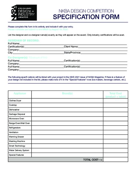 Fillable Online NKBA DESIGN COMPETITION Fax Email Print - pdfFiller