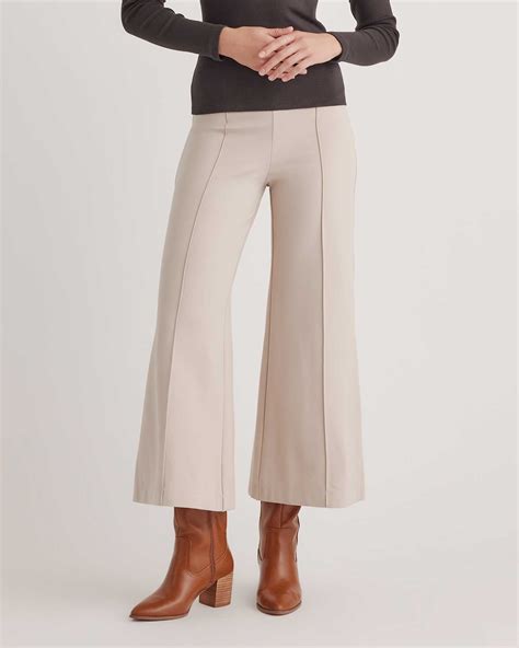 Ultra-Stretch Ponte Super Wide Leg Ankle Pants