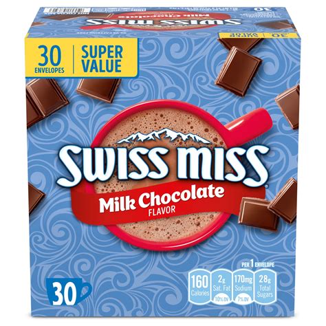 Swiss Miss Classic Milk Chocolate Hot Cocoa Mix, Single Serve 30 Count ...