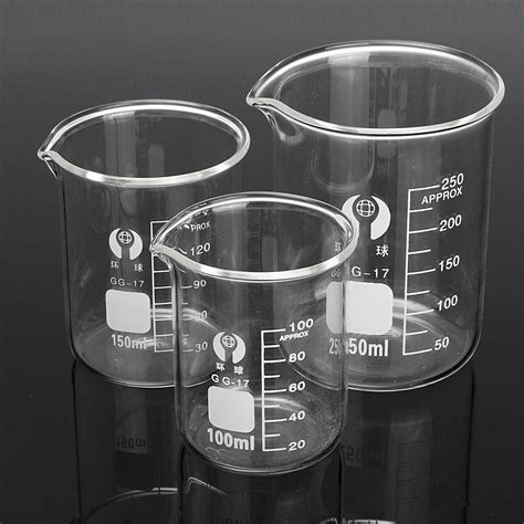US$6.99 31% 3Pcs 100ml 150ml 250ml Beaker Set Graduated Borosilicate ...