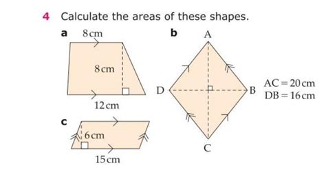 Please help me to finish this problem 4. Calculate the areas of these ...