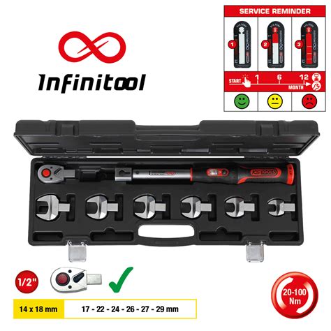 14x18mm INFINITOOL torque wrench toolkit with retangular tool holder 20 ...