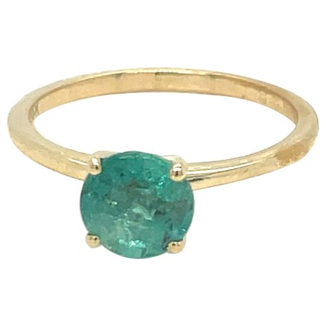 2.23 Carat Octagon Cut Emerald Ring in 10k Yellow Gold For Sale at 1stDibs
