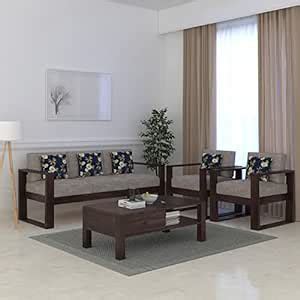 T.G. Furniture Sheesham Wood Euro 5 Seater Sofa Set for Living Room 3+1 ...