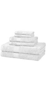 AmazonBasics Fade-Resistant Cotton Hand Towel - Pack of 6, Acorn ...