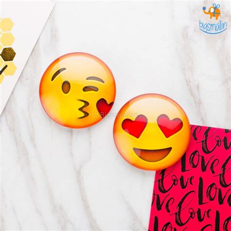Emoji Crystal Glass Fridge Magnets- Set of 2 – Bigsmall.in