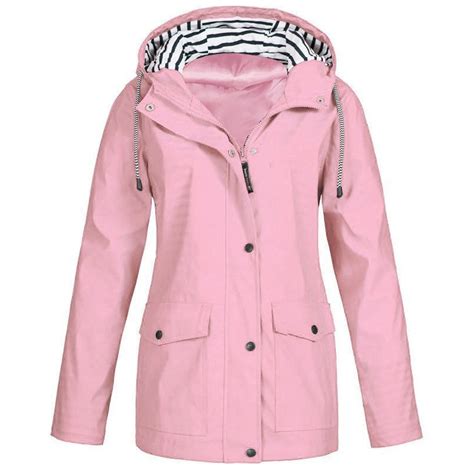 Rain Coat Hoodie for Women Lightweight Hooded Jacket Plus Size Rain ...