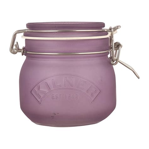 Buy Kilner Frosted Purple Glass Jar, 500ml, Pink, 1 Piece Online at Low ...