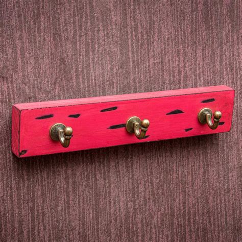 Rustic RED Traditional Brass & Handcrafted Key Holder (Set of 2) | D ...