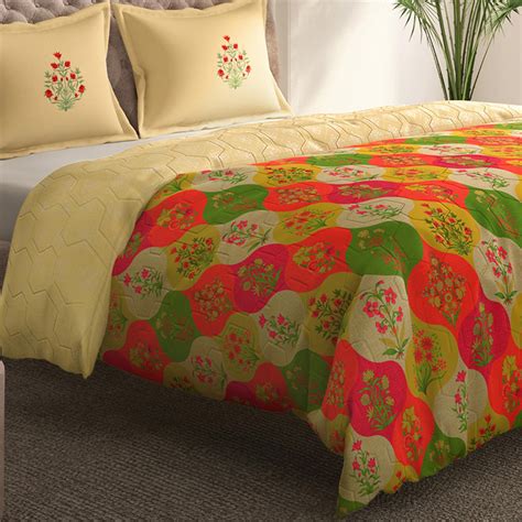 Buy PORTICO Gulmarg Floral Printed Cotton 3Pcs King Bedsheet Set from ...