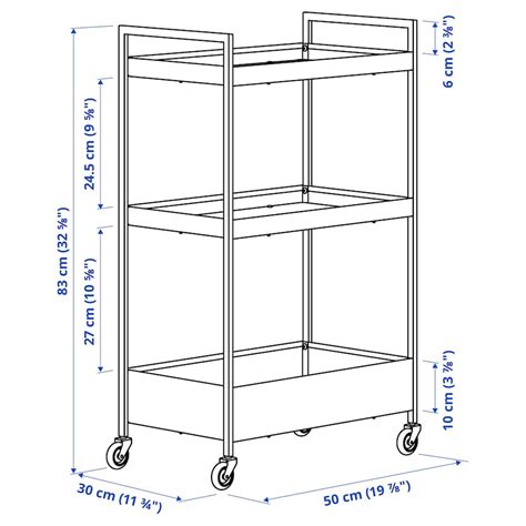 NISSAFORS trolley, white, 50.5x30x83 cm (197/8x113/4x325/8") - IKEA