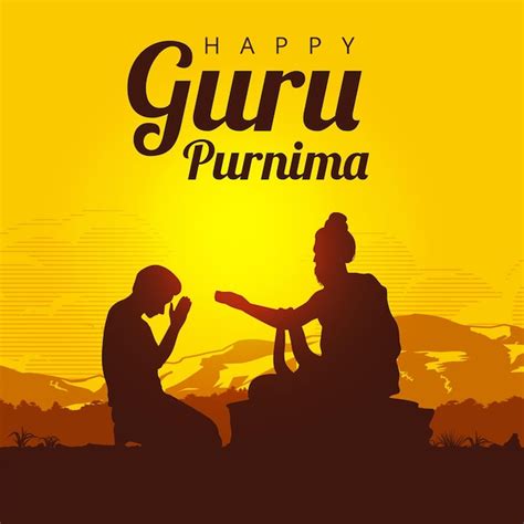 Guru Purnima Poornima Hintergrund Ein Mann verehrt einen spirituellen ...