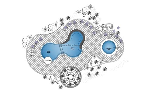 Resort Swimming Pool - Free CAD Drawings