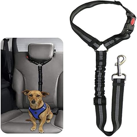 Dog Seat Belts for Cars - Dog Car Harness Adjustable - Headrest Dog Car ...