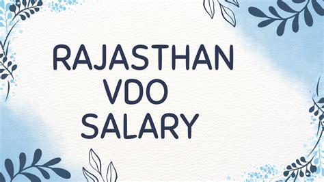 Rajasthan VDO Salary & Job Profile 2025, RSMSSB Pay Scale & Career Growth