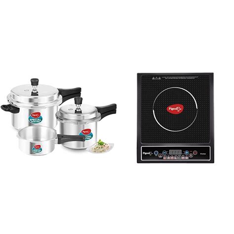 Buy Pigeon by Stovekraft Aluminium Outer Lid Pressure Cooker Combo 2 ...