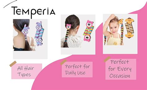 TEMPERIA (Pack of 2) Fancy Stylish Telephone Wire Hair Rubber Band for ...