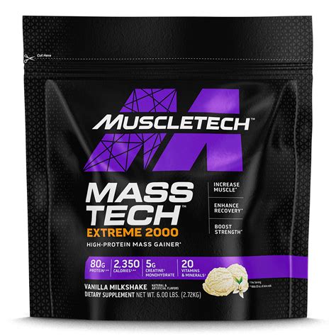 Mua MuscleTech, Mass-Tech™ Extreme 2000, Vanilla Milkshake, 6 lbs (2.72 kg) chính hãng 2025 | Fado