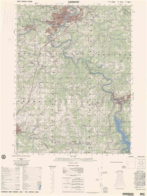 Fairmont West Virginia Military 1:50,000 Map – MyTopo Map Store