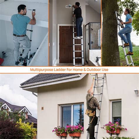 Buy 12 Feet Finger Protect Aluminium Telescopic Ladder | Corvids India
