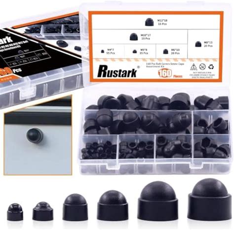 Rustak 160 Pcs Bolt Covers Screw Caps Assortmen Kit M4 M5 M6 M8 M10 M12 ...