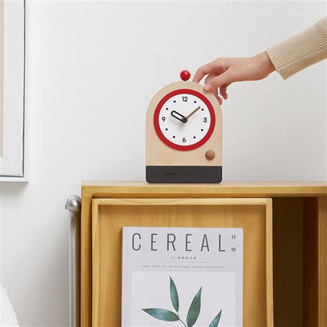 Fleeting moments Beige & Red Table Clock by La Muse | Stylish & Unique ...