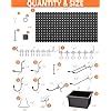 INCLY 158PCS Metal Pegboard Wall Organizer, 48x24 Inch Black Pegboard ...