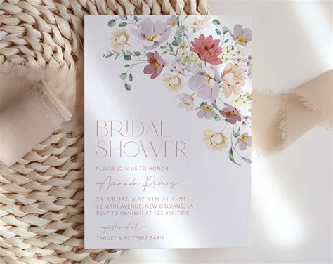 Colorful Flowers Bridal Shower Invitation - Bridal Shower Stationery