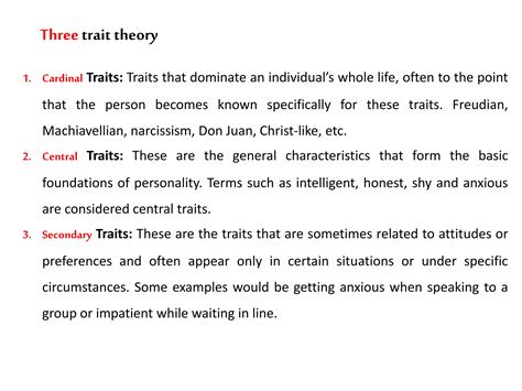 Trait Theory Traits