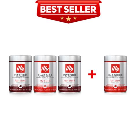 Buy illy 3+1 Bundle: Ground Espresso Coffee 250g Can