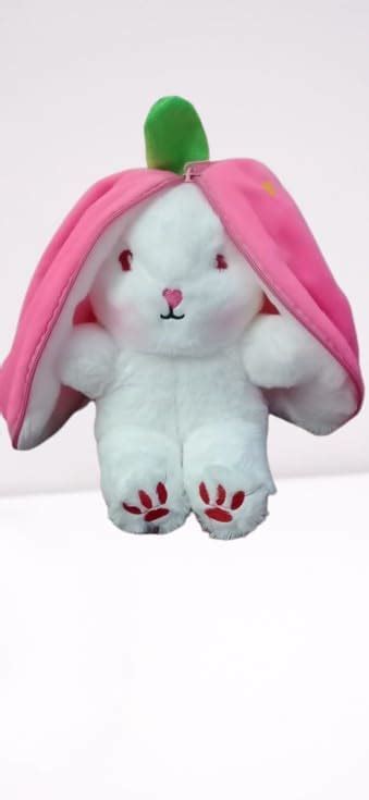 Buy Crispy toys-Super Plush Soft Toy with Zipper Strawberry Bunny Soft ...