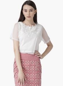 LA LOFT Casual Half Sleeve Solid Women White Top - Buy LA LOFT Casual ...