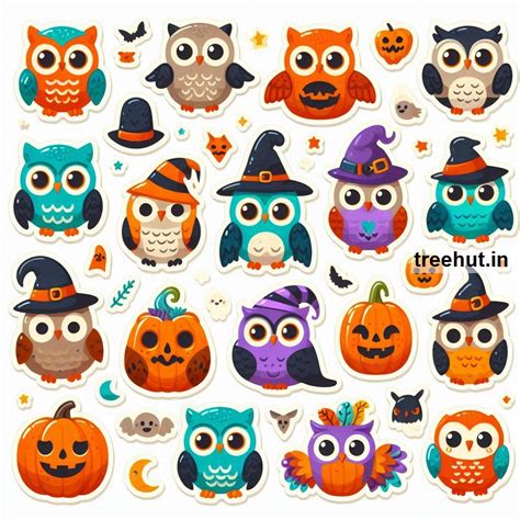 Printable Halloween Owl Stickers and 90 Halloween Craft Activities for ...