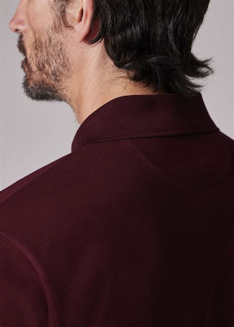 Maroon 'Signature Stripe' Trim Polo Shirt