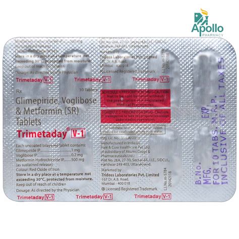 TRIMETADAY V 1MG TABLET Price, Uses, Side Effects, Composition - Apollo ...