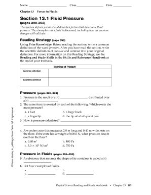 Section 13 1 Fluid Pressure Answer Key - Fill Online, Printable ...