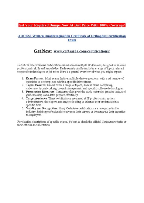 Aoces 2 Written Qualifyingination Certificate of Orthoptics ...