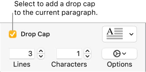 Add a drop cap to a paragraph in Pages on Mac - Apple Support (IN)