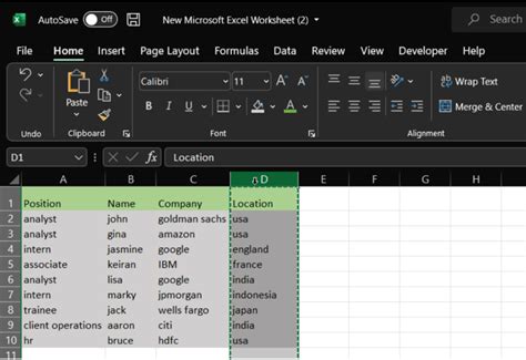 Image result for Move Excel Column Left