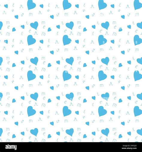 Light blue hearts on a white background. Heart seamless pattern. Vector ...