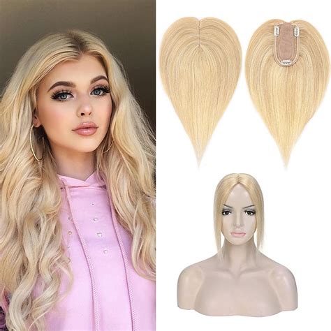 Buy SEGO 100% Real Human Hair Toppers for Women Silk Base Clip in Crown ...