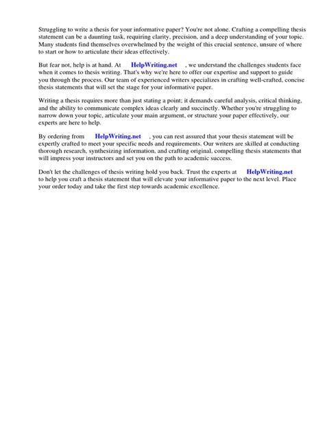 Image result for How to Write a Informative Thesis Statement Examples